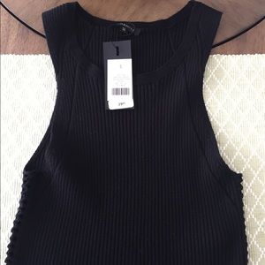 Black Nit Crop Top
